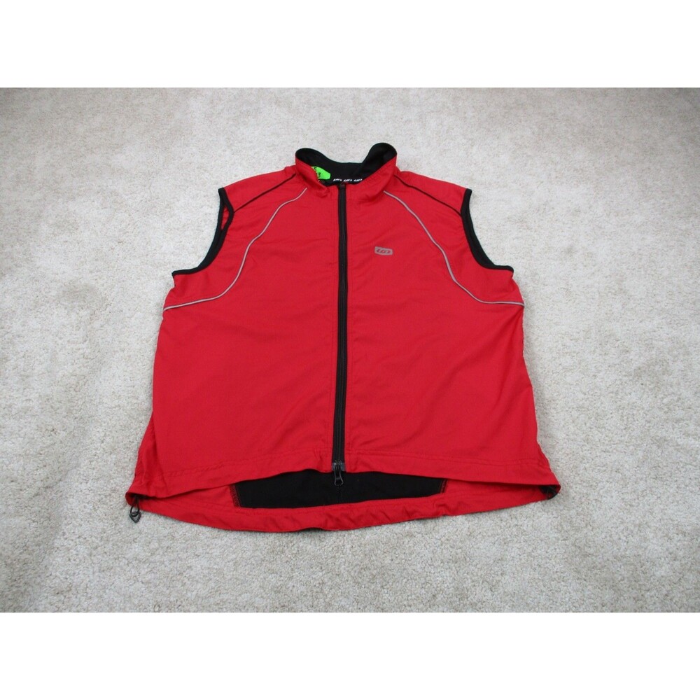 Louis Garneau Cycling Jersey Mens 2XL XXL Red Sleeveless Lightweight Full Zip